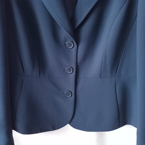 Precis Women's Blazer Jacket Navy Blue Office Career Stylish Classy Size 14 - Picture 2 of 7